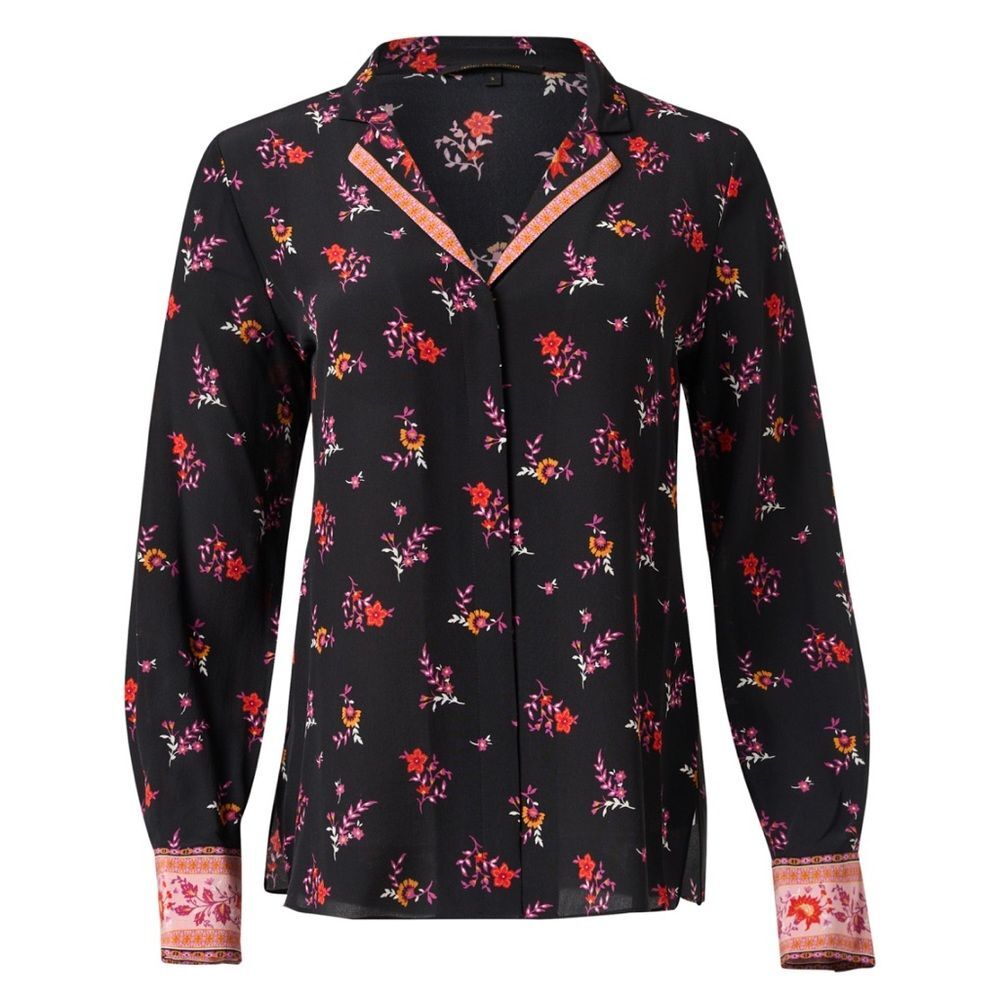 Kobi Halperin Neo Silk Contrast Print Blouse, NWT, Size S